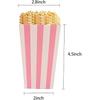 Crystallove 24pcs Striped Paper Popcorn Boxes for Party Favor Supplies (Pink)