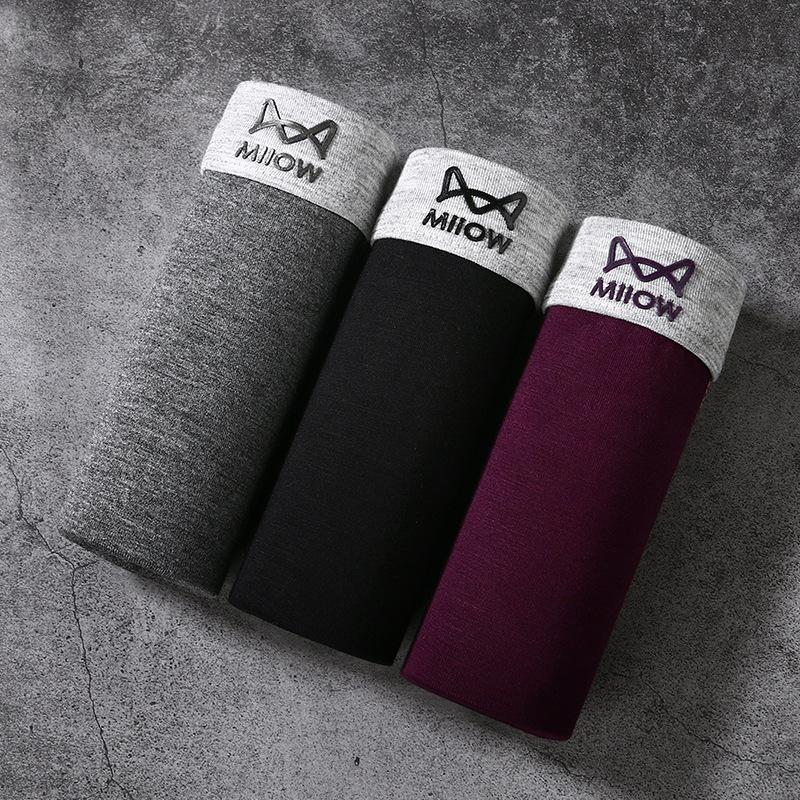 3pcs Underwear Men's Flat Corner Underwear Four Seasons Thin Four Corner Shorts Boxer Brief