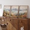 3 Piece Japandi Landscape Artpiece Nature Triptych Wall Art Scandinavian Canvas Art Japan Set of 3 Art Piece for Living Room