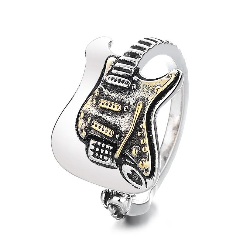 Популярне гітарне кільце для чоловіків і жінок, ретро стиль, хіп-хоп тренд, відкритий рот, нішеве креативне кільце