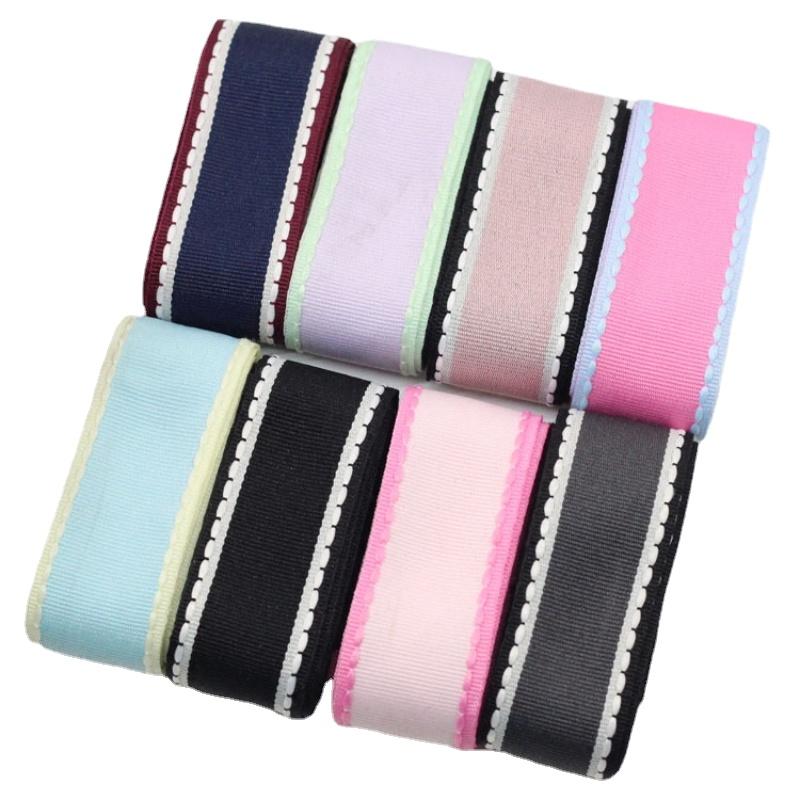 New (1 Meters/lot) 1'' (25mm) Jump  Line Grosgrain Satin Ribbon DIY Handmade Arts Decorative Crafts Hair Bow Sewing Accessories