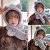 Women Windproof Scarf Plush Winter Hats Earflap Earmuff Bear Ear Hat Beanies Caps