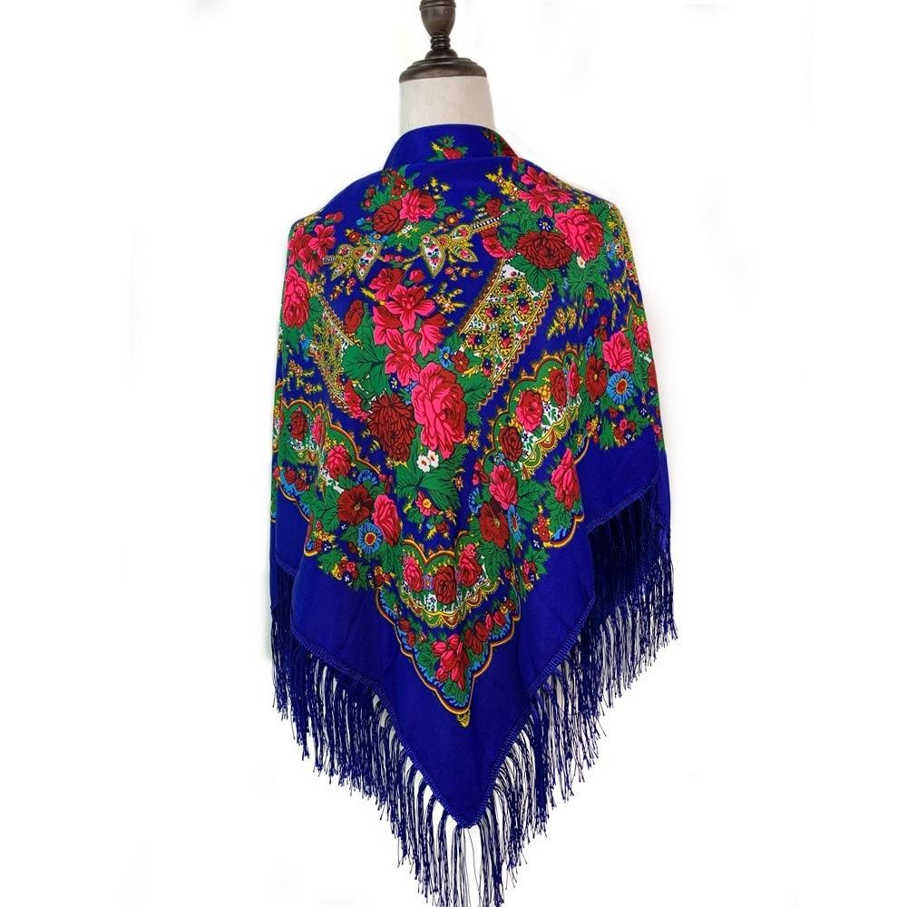 Fringes Russian Style Muffler Scarf Fashion Tassel Shawl Floral Poncho Shawl  Women's Wear