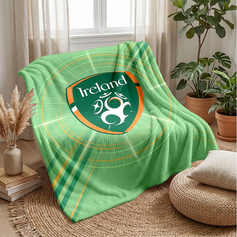Coperta in Flanella Pile Rugby Irlanda Coperta Calda e Accogliente per Divano Letto Viaggio Uso in Tutte le Stagioni