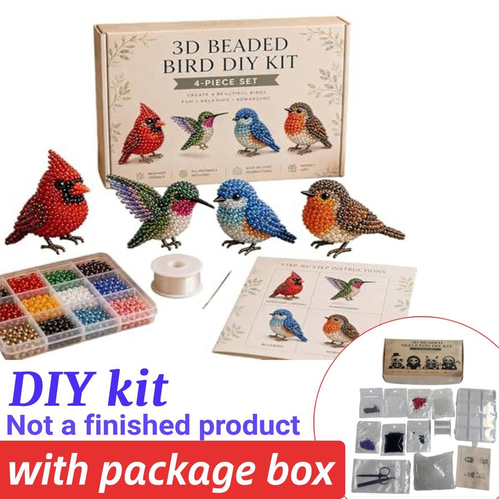3D Beaded Gnome DIY Beading Craft Material Kit Set DIY Cute Animal Dwarf Bead Craft Set NO/with Box (Not a Finished Product)