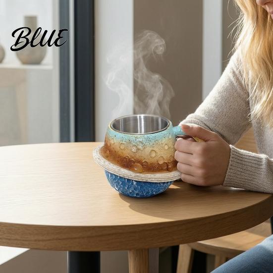Izolowany termicznie kubek do picia 300 ml Kubek do kawy 3D Planeta z wkładką ze stali nierdzewnej Realistyczny relief Układu Słonecznego Woda Miłośnik Astronomii