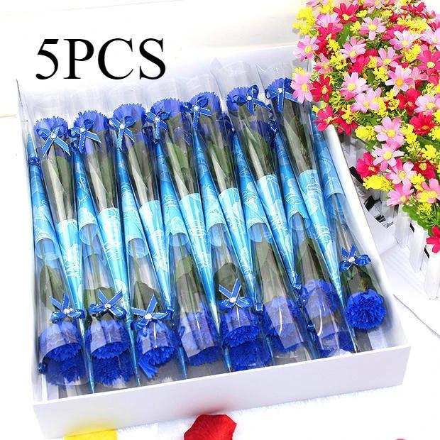 5 Pcs/lot Valentine's Day Supplies Bath Artificial Carnation Flower Party Mother's Day Gift Decoration Valentine's Day Gift