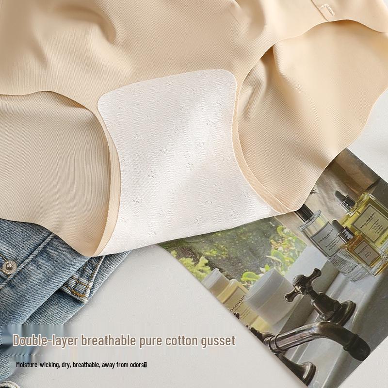 Wavy Comfort: High Elastic Yoga Mid-Waist Antibacterial Cotton Crotch Panties for Women