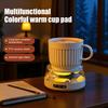 Coffee Mug Warmer Adjustable Temperature Coaster with Ambient Light Portable Drink Warmer Auto Shut-Off Anti-Slip Base Heated Mug Coaster