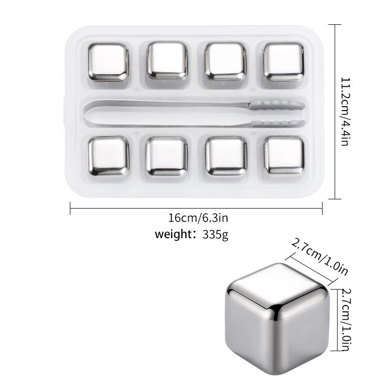 304 Stainless Steel Ice Cube Metal Ice Hockey Whisky Chilled Beer Ice Tartar Bar Wine Set YSH