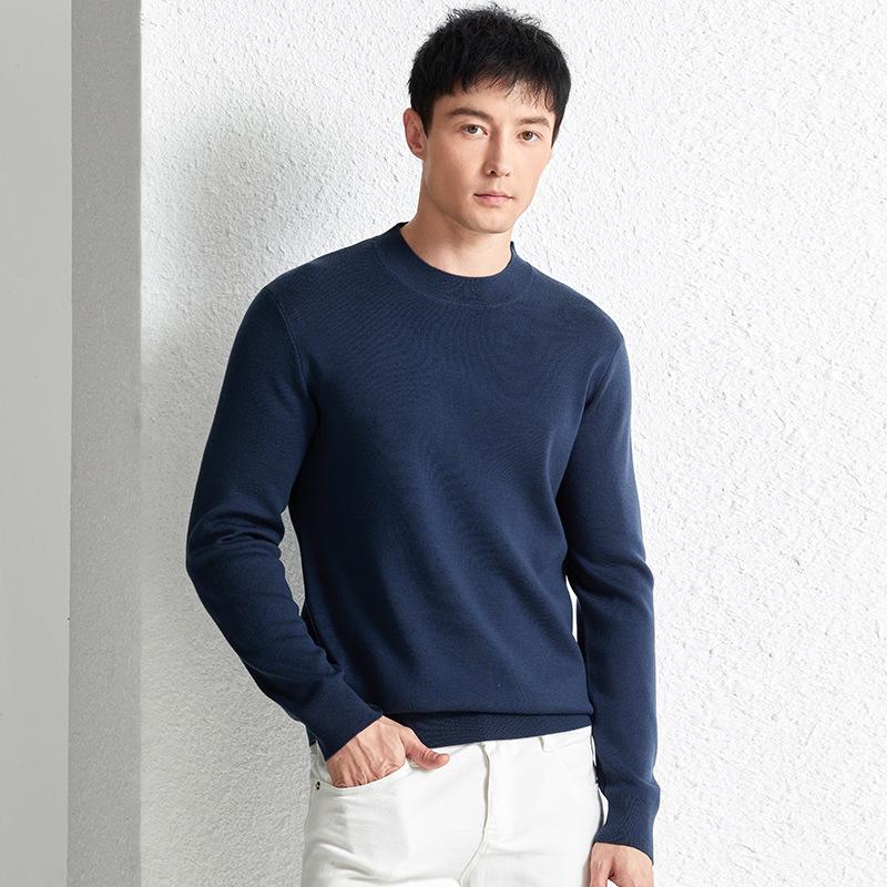 Winter Puyuan Herren Pullover 100% Wolle Halbhoher Kragen: High-End, Hautfreundlich, Leichter Luxus, Einfarbig, Warm und Bequem.