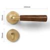 Middle Ancient Style Indoor Door, Walnut Wood Grain Bedroom Door Handle, Door Lock, Room Use, Silent Split Handle Lock