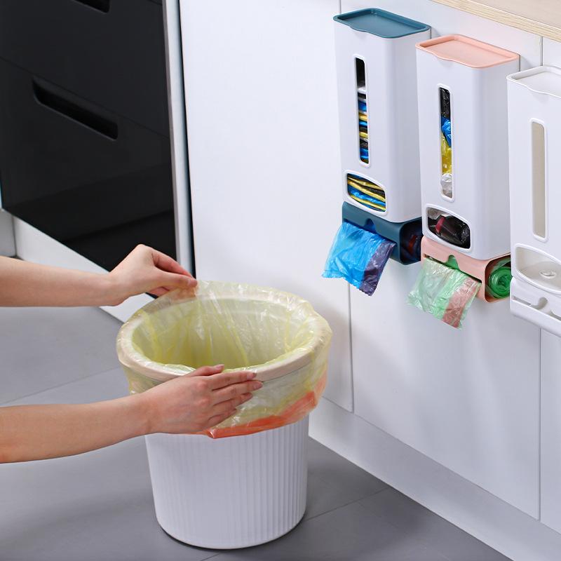Punch-Free Garbage Bag Storage Box Put Collector Wall-Mounted Kitchen Convenient Bag Removable Sorting Box