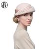 FS Elegant Şapkacılık Fascinator Bere Yün Şapkalar Kadınlar İçin Düğün Kilise Çay Partisi Hap Kutusu Şapka Bayanlar 2023 Fedoras Chapeau Femme