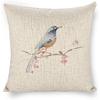 Linen Pillow Case Golddfinch 18x18 Double Sided Decorative Cushion Cover for Sofa Bed Chair Car