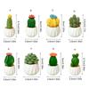 Mini Grüne Kaktusfigur Harz Sukkulente Topfpflanze Ornament Mini Bonsais Dekoration für Auto Armaturenbrett Dekorationen