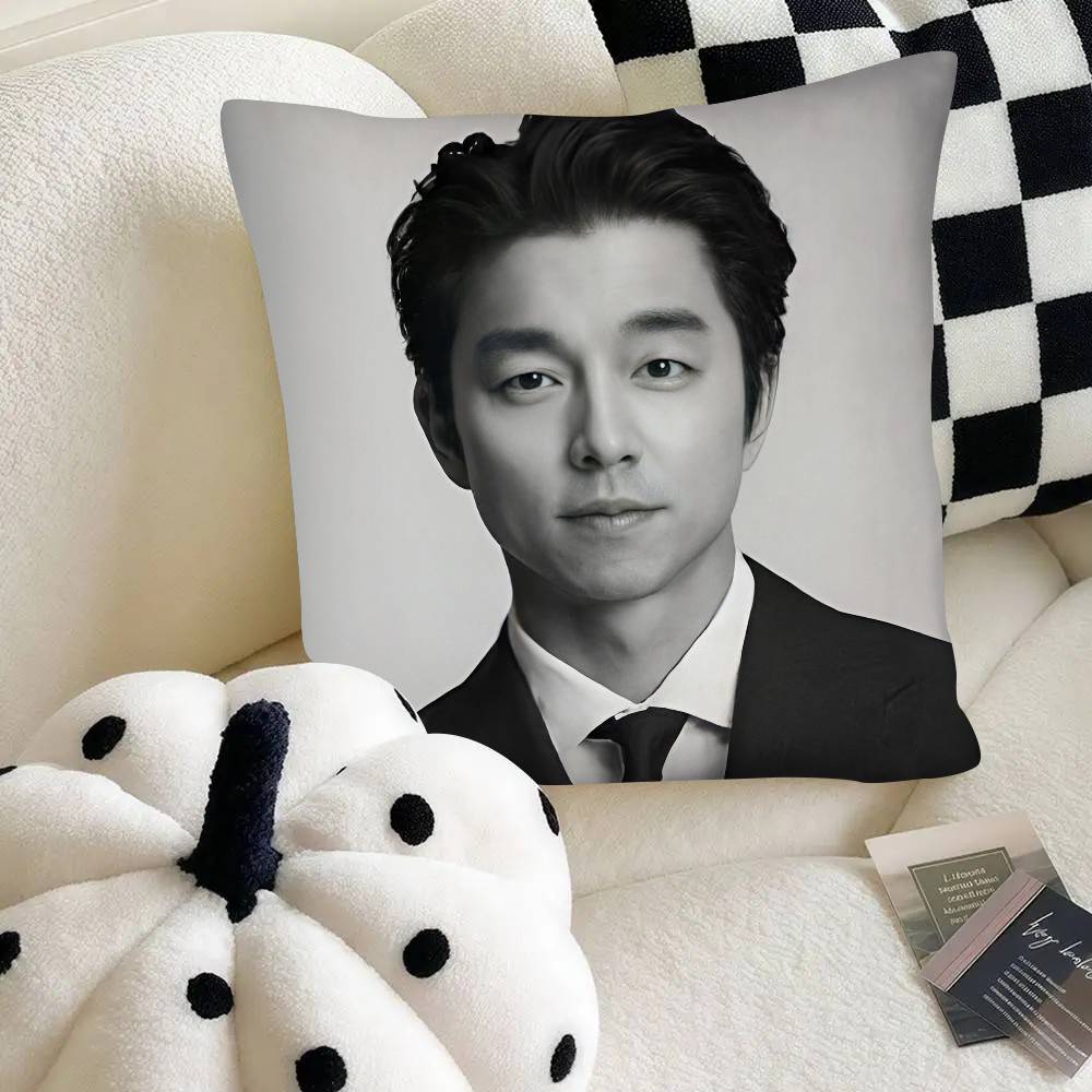 Korean Actor Gong Yoo Pillow Case Fashion Square Pillowcase Bedroom Sofa Room Ins Decoration Leisure