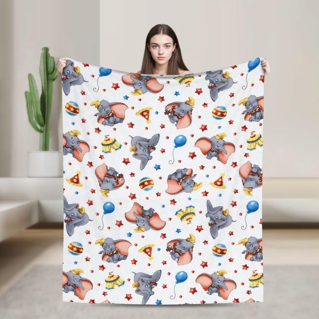 D-Dumbos Plush Blanket Child Flannel Throw Blanket For Couch Bed Super Soft Design Quality Bedspread Gift