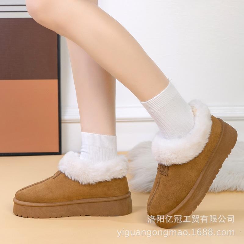 Bag heel cotton slippers women's autumn and winter new warm indoor home thick sole plush outer confinement shoes