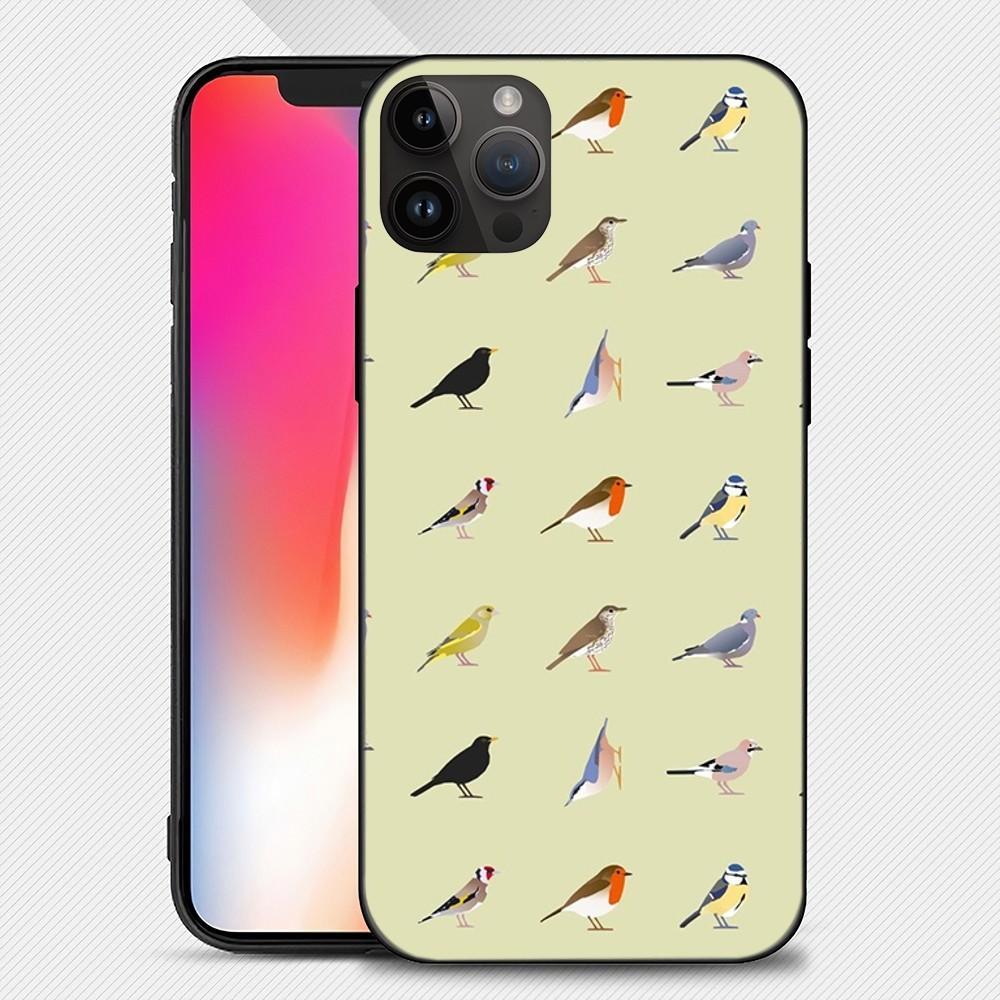 Garden Birds Phone Case Iphone15 14 13 12 11 Pro Max Mini X 7 8 Soft Case
