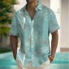 Camicia da uomo a maniche corte stile hawaiano retrò, Stampa alla moda, Stile vacanza al mare, Collo a revers, Tessuto confortevole, Taglie