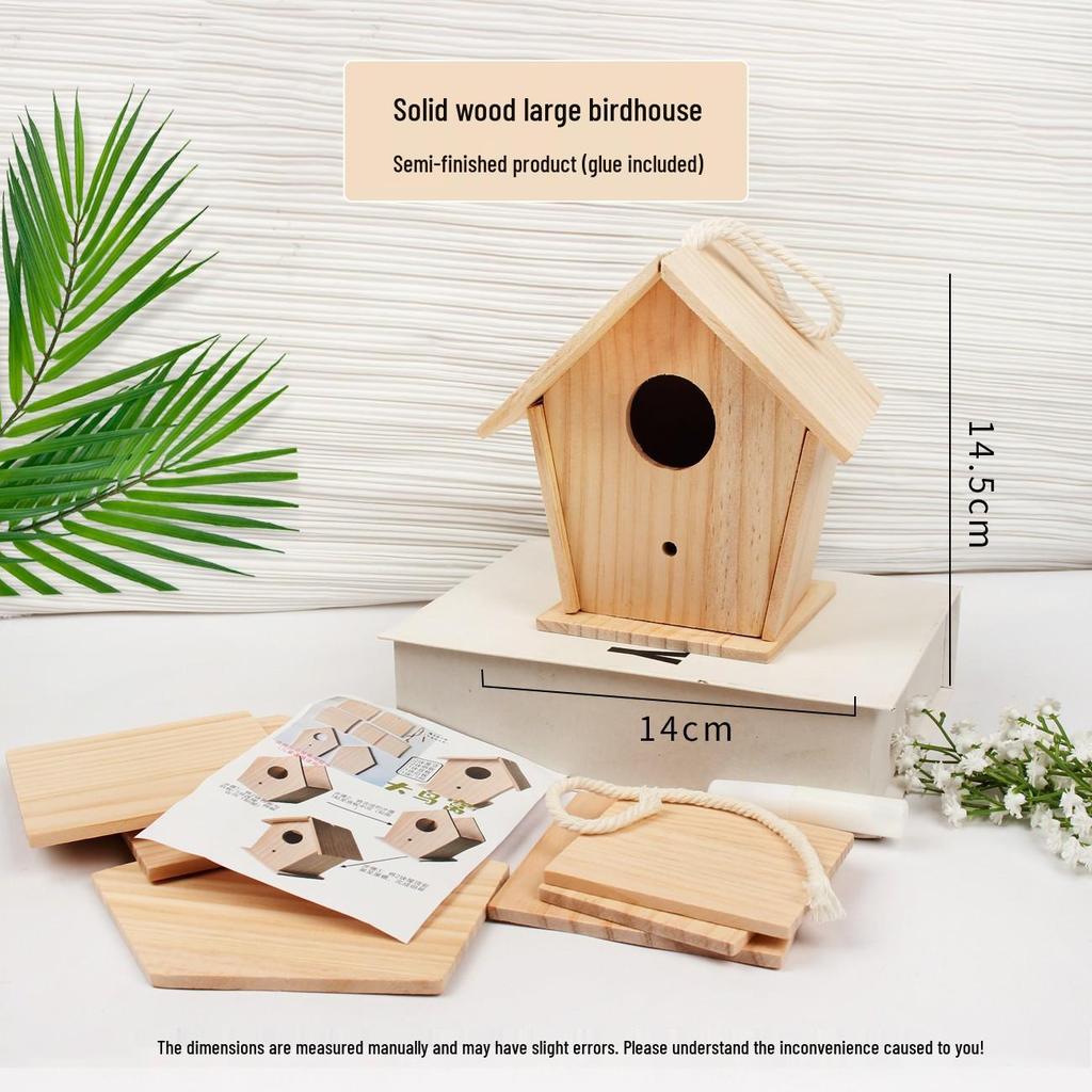 Children's Woodworking Kit: Small House Model - Semi-Finished Cottage for Handmade Parent-Child Projects