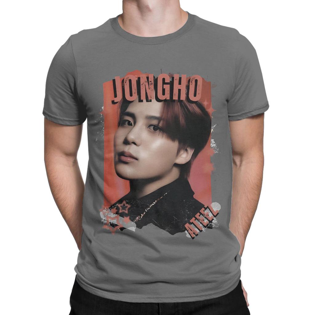 Aateez Jongho Kpop Group Collage Design Graphic 100 Cotton TShirt Aateez Tees Tops For Unisex