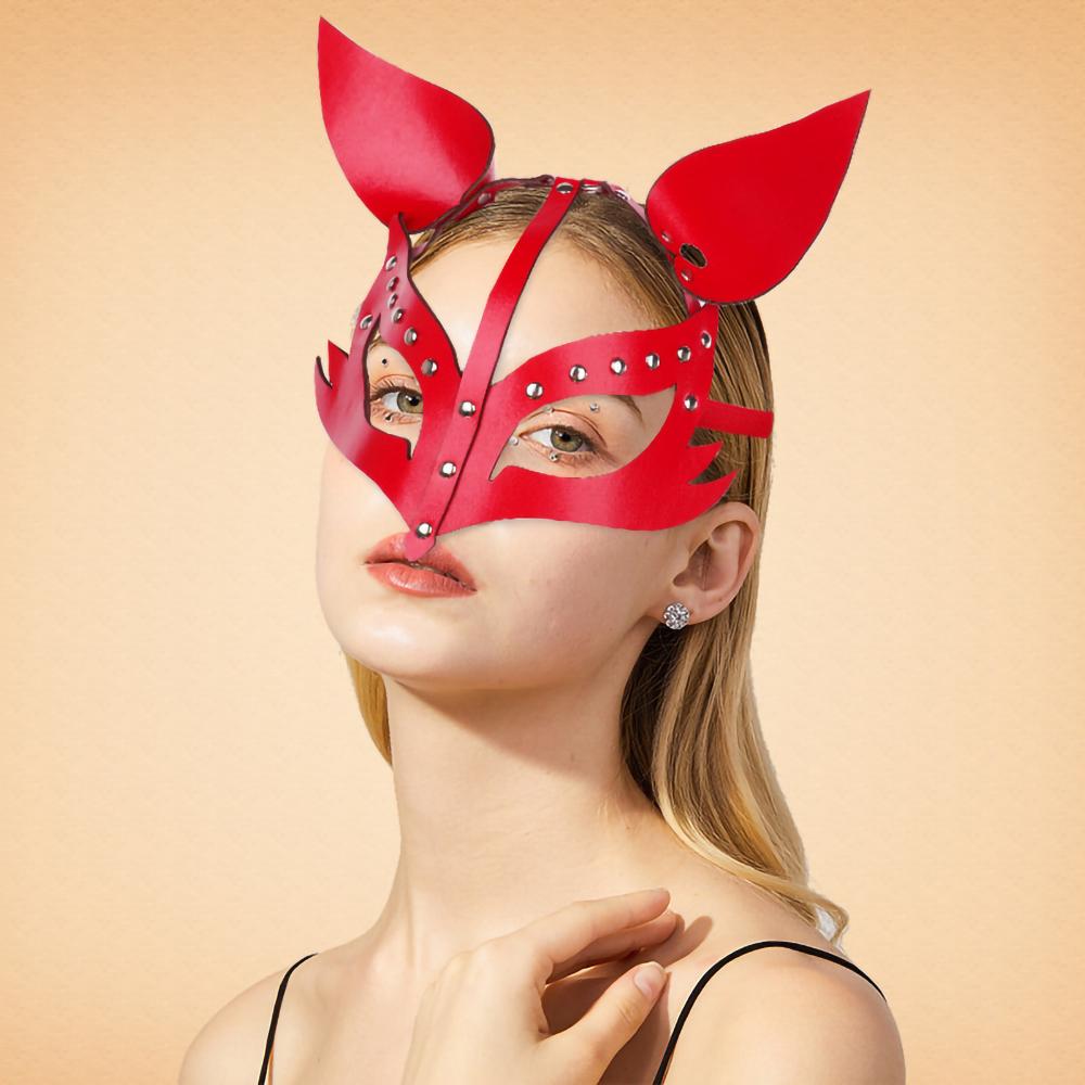 Punk Leather Fox Rabbit Cat Mask Collection Dance Party Halloween Carnival Animal Masquerade Costume Accessories Props