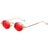 Brand Mens Womens Luxury Gold Metal Designer Sunglasses Oval Round Gothic Sunglasses Retro Vintage Steam Punk Sunglasses