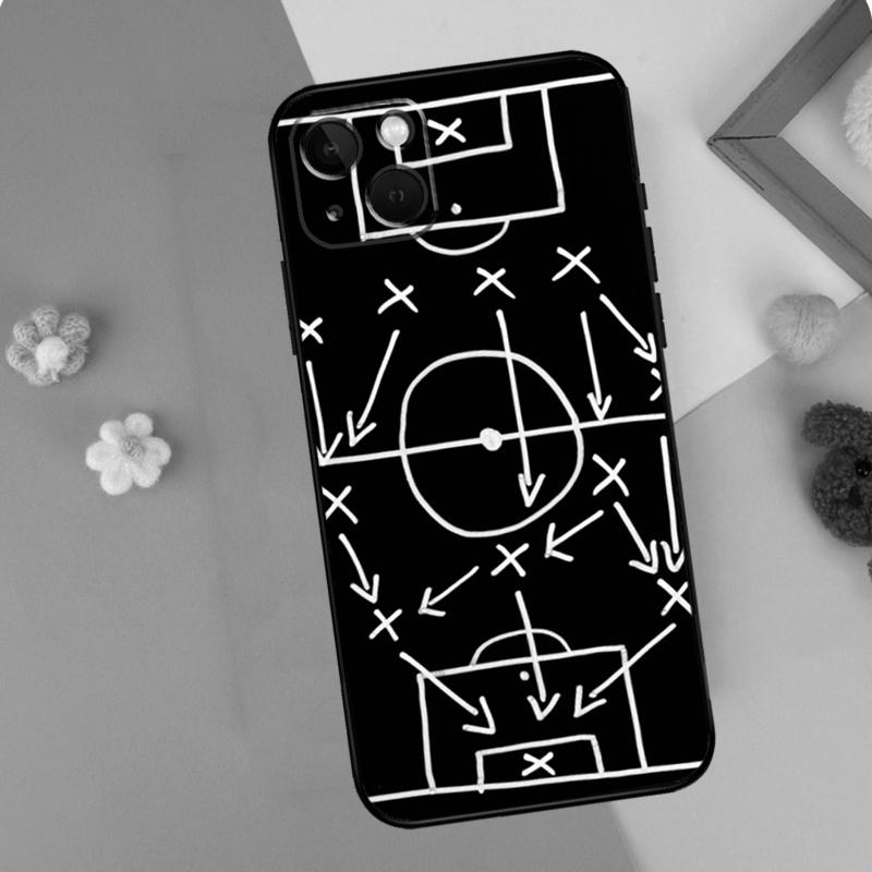 

Football Soccer Tactics Time Phone Case For iPhone 16 15 14 13 12 11 Pro Max Plus Mini XR 16e Funda Silicone Back Cover iPhone 16 Pro