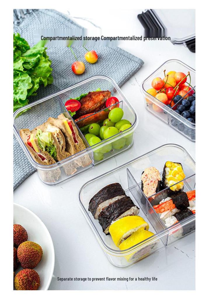 Transparent Food-Grade Refrigerator Storage Box for Fresh Produce and Lunches