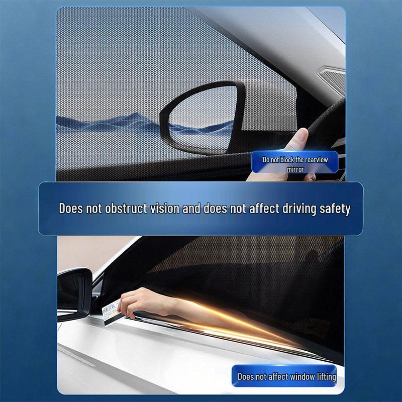 Car Window Anti-Mosquito Mesh Sun Shade & Privacy Curtain with Sun Protection
