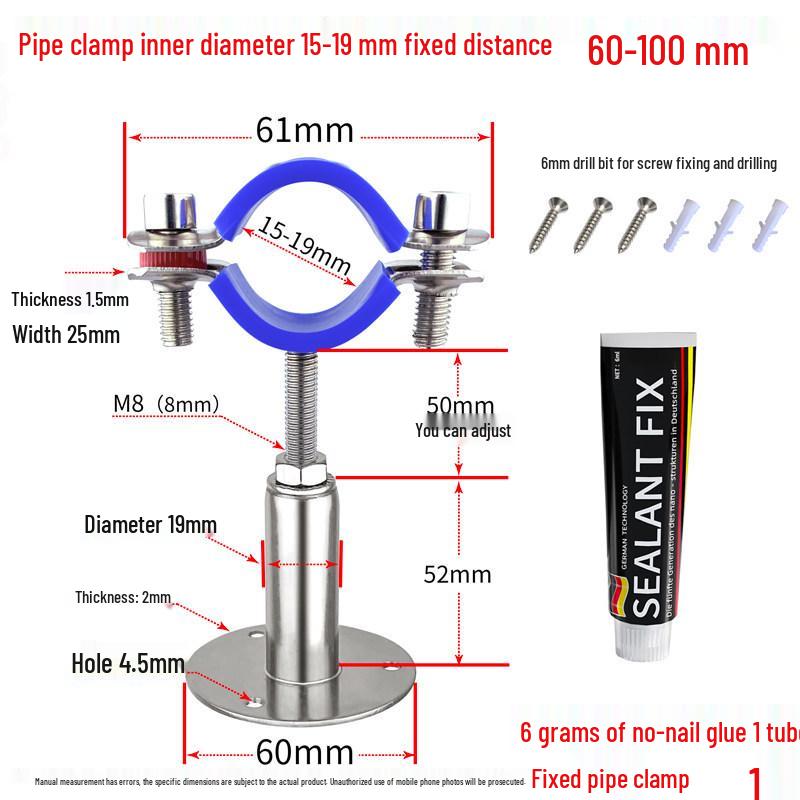 Punch-Free Stainless Steel Pipe Clamp Bracket for Gas and Water Pipelines