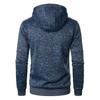 Men Fall Winter Coat Hooded Long Sleeves Elastic Cuffs Jacquard Knitted Cardigan Zip-up Solid Color Sport Jacket