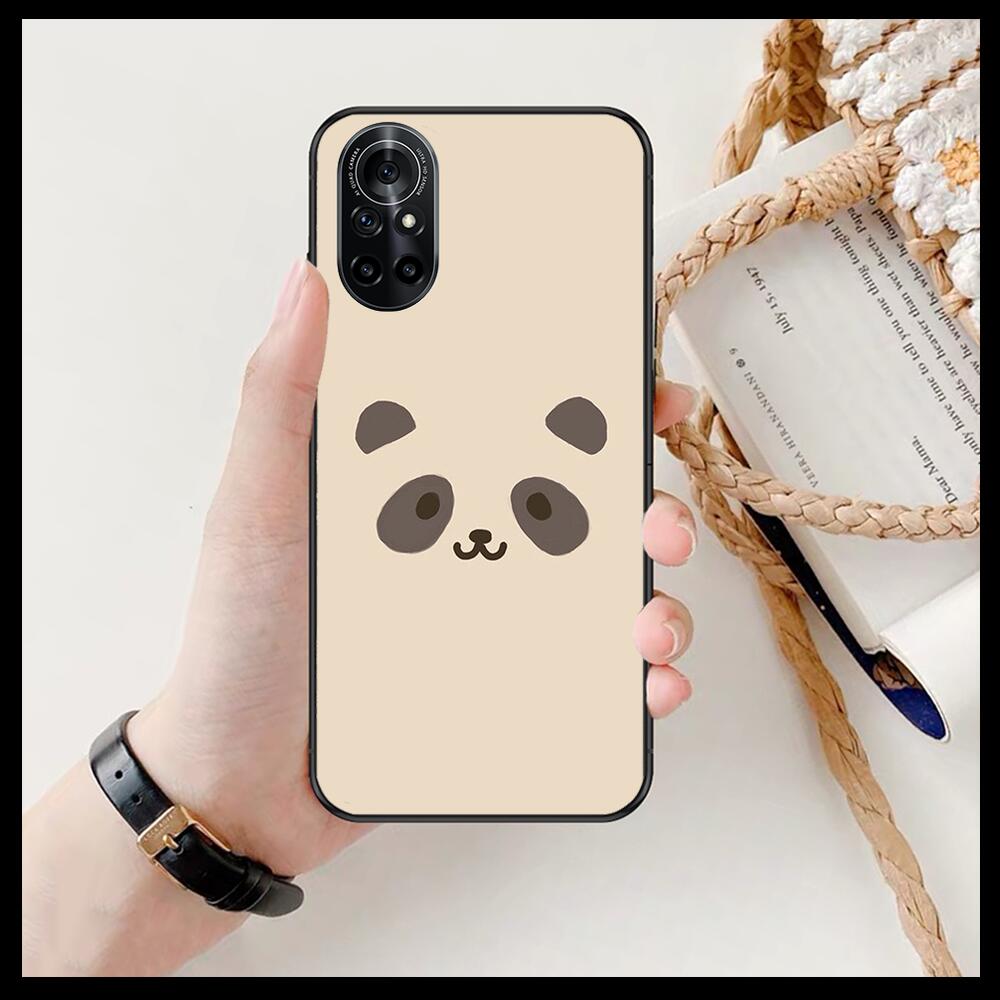 Super Cute Panda Clear pouzdro na telefon pro Huawei Honor 20 10 9 8A 7 5T X Pro Lite 5G Black Etui Coque Hoesjes Comic Fash design
