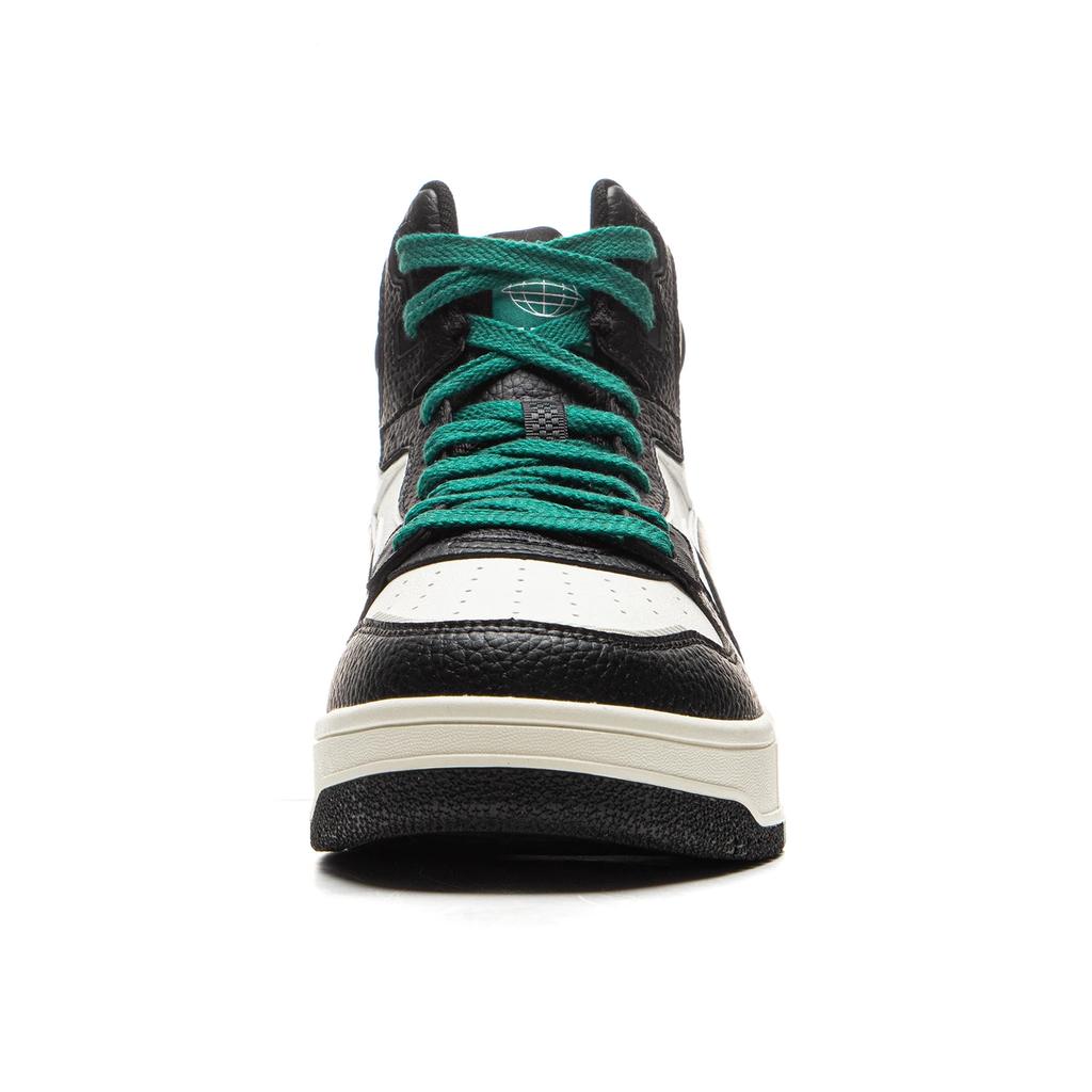 Li Ning Tianji Soft HI Slip Resistant Abrasion Resistant Mid top Skateboard Shoes Men's White Black Green AGCU367-2
