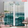 2pcs 2D Flat Printing Window Treatment Curtains When You Go Through Deep Waters I Will Be with You Isaiah 43 2 Polyester Without