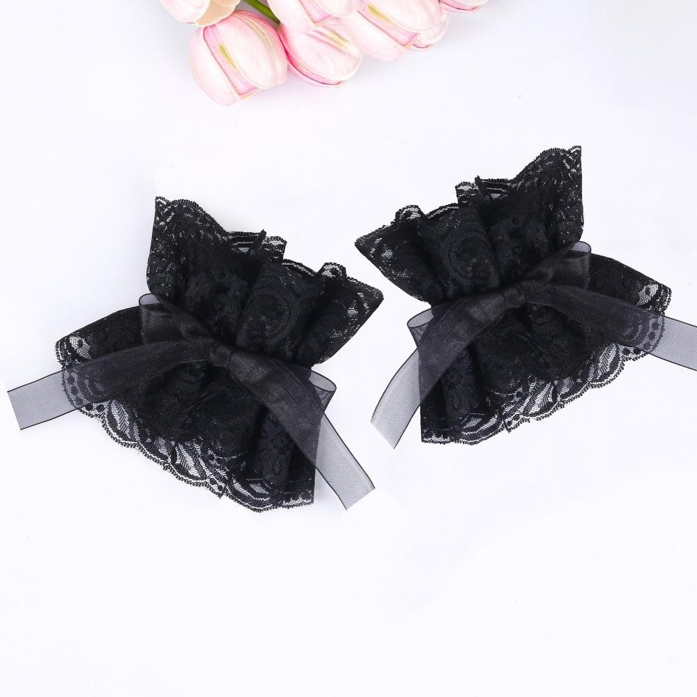 White Lace Fake Collar Black Blouse Shoulders Fake Collar Shawl Detachable Front Tie  Costume Props