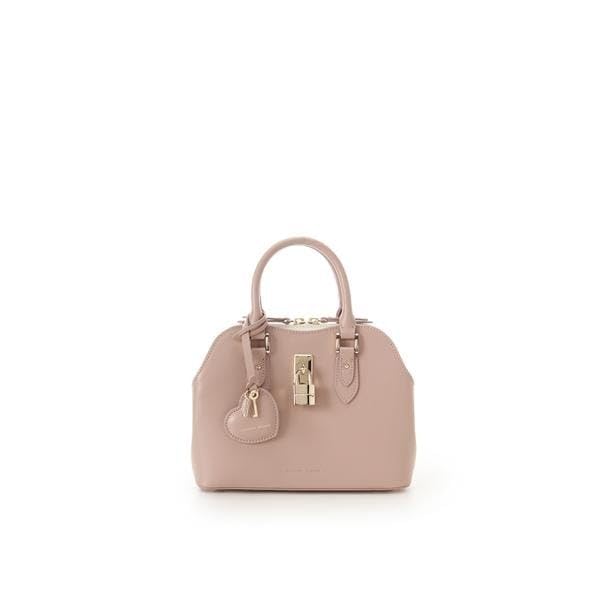 Heart motif leather handbag, small size