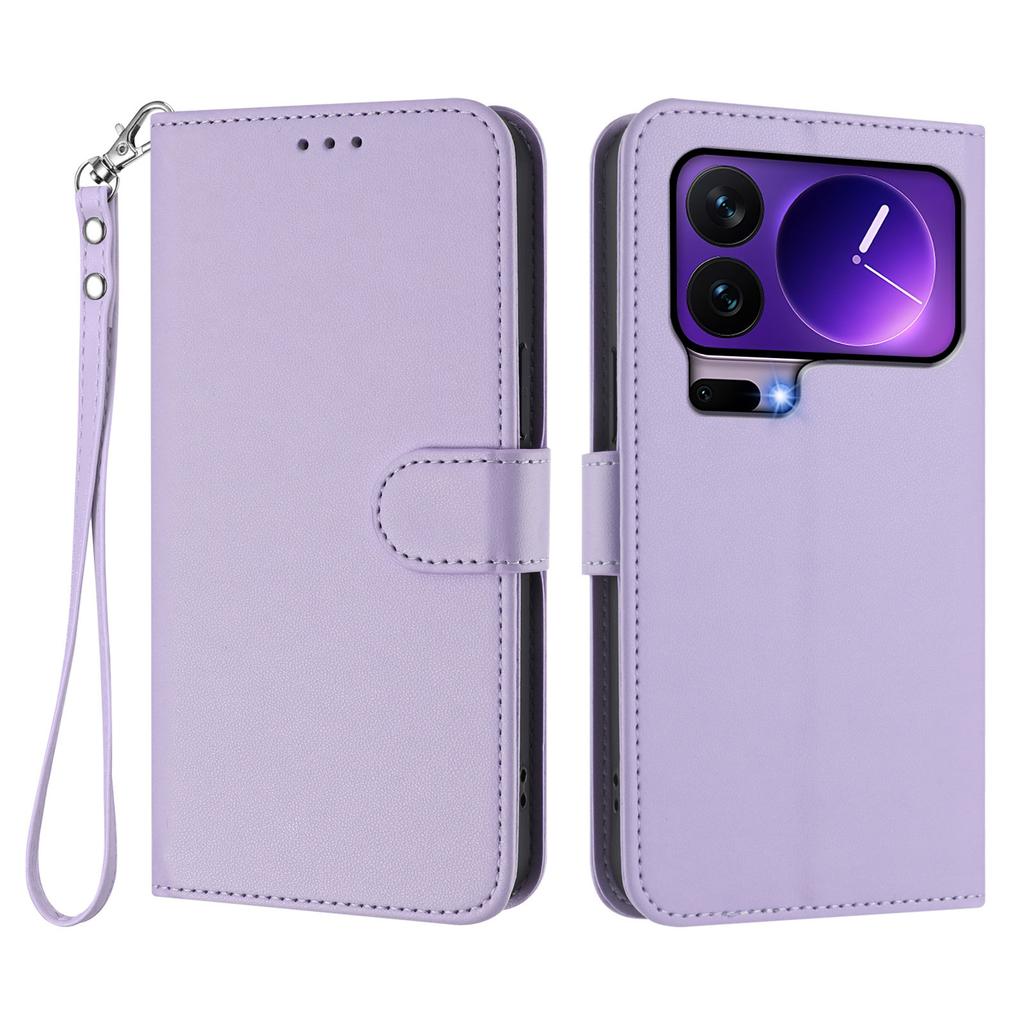 For Xiaomi 17 Pro Leather Case Wallet Stand Phone Cover with Wrist Strap