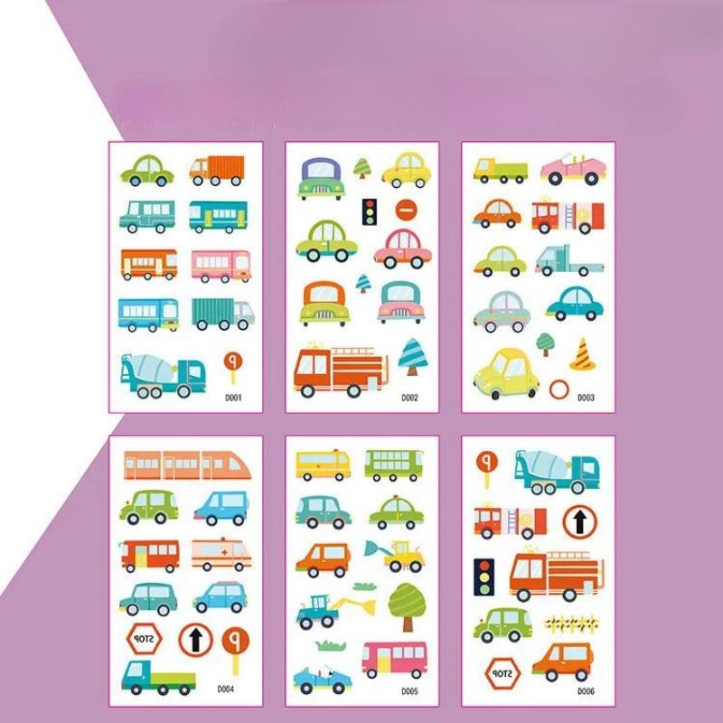 6Pcs/set Kids Space Themed Temporary Tattoos Fantasy Planet Designs Fun Preschool Party Favors Stickers