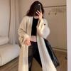 Eleganter Retro Damen Midilanger Warmer Strick-Cardigan, Allround Lockere Strickjacke für Herbst- und Winter-Pendler