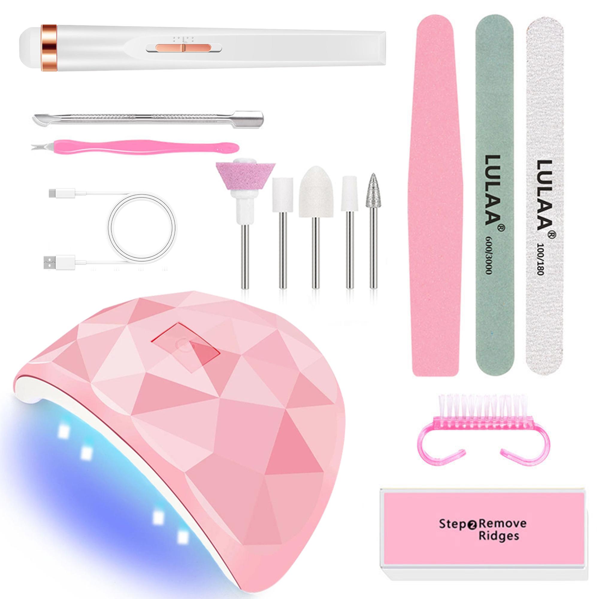 

Электрический маникюрный набор, дрель для ногтей с подсветкой, портативный с аккумулятором, электрические маникюрные инструменты для снятия геля