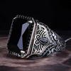 New Mifeiya Creative Black Crystal Rhinestone Zircon Rings for Men CopperColor Wedding Party Vintage Fashion Jewelry