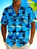 New Men's Shirt Summer Fashion Vacation Casual 3D Coconut Tree Printed Loose Short Sleeve Flower Shirt Hawaiian Men's Clothing