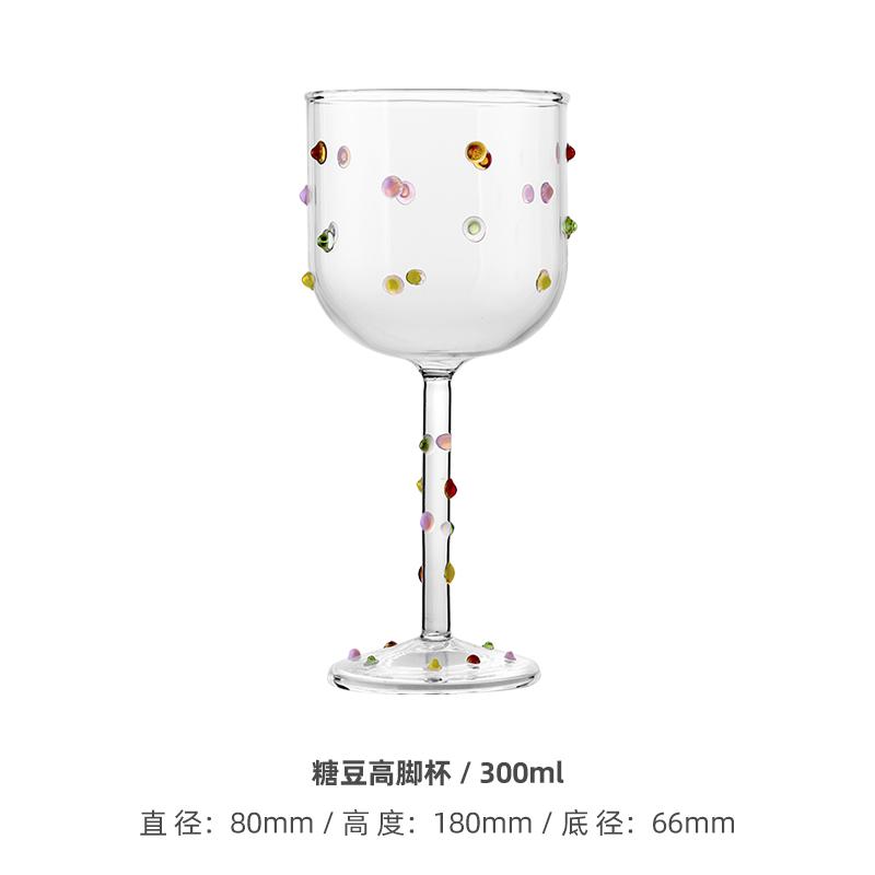 

Creative Coloring Dots Red White Wine Glasses Set Home Wedding Party Bar Champagne Flutes Goblets Unique Gift Idea