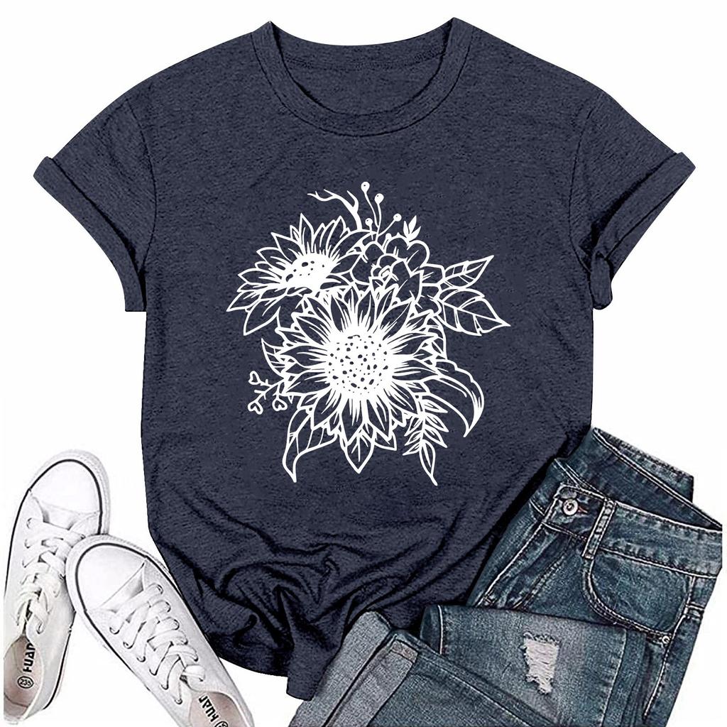Unisex Casual Fashion Print Crewneck Loose T-shirt