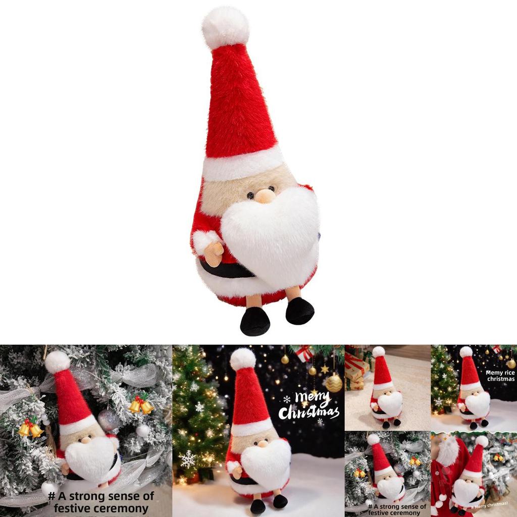 Santa Claus Plush Toy With Soft Short Pile For Holiday Gift And Party Decor