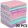 high quality30pcs Microfiber Cleaning Cloths - Dual-Sided Soft Non-Abrasive Pastel Pink, Mint Green, Lavender & Gray Rags - Reusable Multi-Purpose