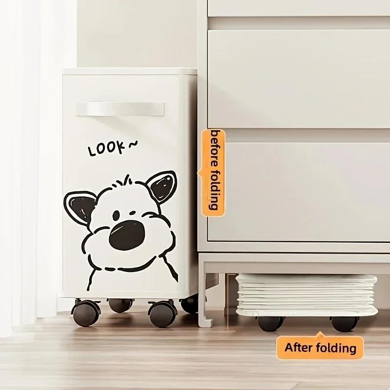 Oxford-Gewebe Wäschekorb Büro Untertisch-Ablageregal Aufbewahrungskorb Tragbar Faltbar Abnehmbare Aufbewahrungstasche